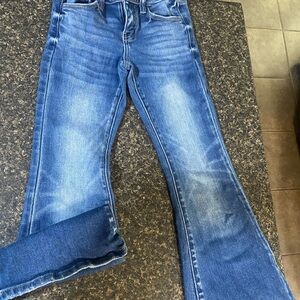 Girls size 7 New like kancan jeans mid rise flare bottoms